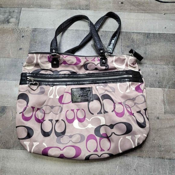 Coach bag purple silver and grey beautiful colors - Picture 2 of 10